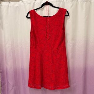 Atmosphere Vibrant Red Lace Mini Dress